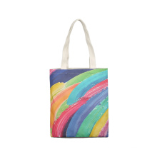 New style multi-colors graffiti art full color fashion leisure women canvas cotton tote bag